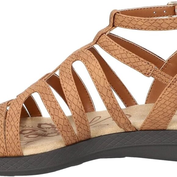 Women's Daylily Flat Sandal Tan Matte Snake Size 11 Wide Gladiator Style - Picture 4 of 6